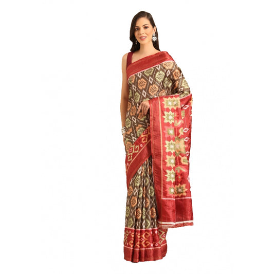 Clasymist Women's Cotton Printed Saree With Unstitched Blouse 5.5Mtr (Multicolor)