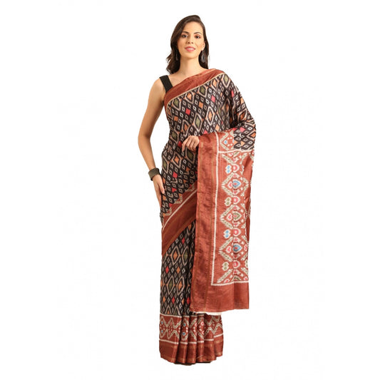 Clasymist Women's Cotton Printed Saree With Unstitched Blouse 5.5Mtr (Multicolor)